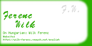 ferenc wilk business card